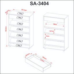 Sapateira Multiuso com Gaveta Tecnomobili Branca - Sa3404 - 7