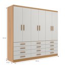 Ver imagem 4 de Guarda-roupa 6 Portas e 12 Gavetas New Mônaco