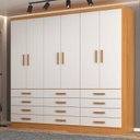 Ver imagem 1 de Guarda-Roupa 6 Portas e 12 Gavetas New Mônaco Branco/Cinnamomo