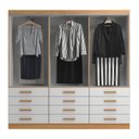 Ver imagem 3 de Guarda-Roupa 6 Portas e 12 Gavetas New Mônaco Branco/Cinnamomo