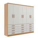 Ver imagem 2 de Guarda-Roupa 6 Portas e 12 Gavetas New Mônaco Branco/Cinnamomo
