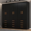 Ver imagem 1 de Guarda-Roupa 6 Portas e 12 Gavetas New Mônaco Preto
