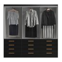 Ver imagem 2 de Guarda-Roupa 6 Portas e 12 Gavetas New Mônaco Preto