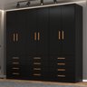 Guarda-roupa 6 Portas e 12 Gavetas New Mônaco - 1