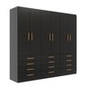Guarda-roupa 6 Portas e 12 Gavetas New Mônaco - 3