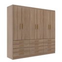 Ver imagem 3 de Guarda-roupa 6 Portas e 12 Gavetas New Mônaco