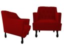 Ver imagem 1 de Kit 2 Poltronas Decorativa Julia Suede Vermelho Pés Madeira Mz Decor