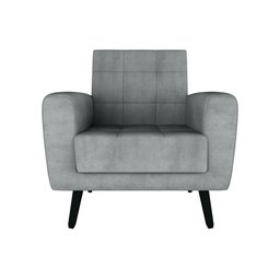 Poltrona Cadeira Sala Decorativa Recepção Livia Matrix Cinza - 2