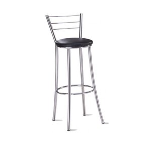 Banqueta Para bancada cromada Grazi-altura média-assento preto