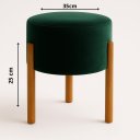 Ver imagem 2 de PUFF  APOLO PES DE MADEIRA VERDE VELUDO