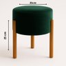 PUFF  APOLO PES DE MADEIRA VERDE VELUDO - 2
