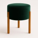 Ver imagem 3 de PUFF  APOLO PES DE MADEIRA VERDE VELUDO