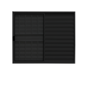 Ver imagem 1 de Veneziana 3 Folhas Aluminio Preto com Grade 1,00x1,00 Linha 18 Modular