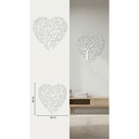 Ver imagem 2 de Escultura de Parede Árvore da Vida Coração Mdf Vazado Decoração Sala Quarto Casal