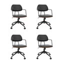 Ver imagem 1 de Kit com 4 Cadeiras Office com Relex em Aço Carbono e Couro Ecologico Dijon Preto