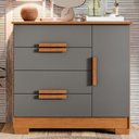 Ver imagem 2 de Cômoda para Quarto Bréscia Sapateira Multiuso com 4 Gavetas e 1 Porta