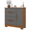 Ver imagem 3 de Cômoda para Quarto Bréscia Sapateira Multiuso com 4 Gavetas e 1 Porta