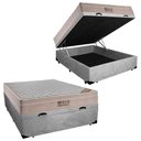 Ver imagem 1 de Cama Baú Casal Suede + Colchão Casal Ortobom Airtech Molas Springpocket (65x138x188) Cinza