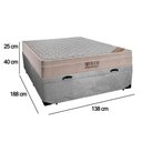 Ver imagem 5 de Cama Baú Casal Suede + Colchão Casal Ortobom Airtech Molas Springpocket (65x138x188) Cinza
