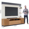 Estante Home Theater para TV até 70 Pol. 210cm Niterói Freijó/Off White/Preto Fosco - Colibri - 8