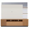Estante Home Theater para TV até 70 Pol. 210cm Niterói Freijó/Off White/Preto Fosco - Colibri - 5