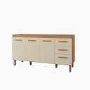 Ver imagem 1 de Balcão Gabinete de Pia Aurora 160cm Freijó/Off White s/ Tampo 3 Portas 3 Gavetas - Nathan