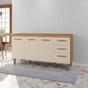 Ver imagem 2 de Balcão Gabinete de Pia Aurora 160cm Freijó/Off White s/ Tampo 3 Portas 3 Gavetas - Nathan