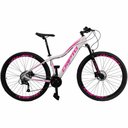Ver imagem 1 de Bicicleta Aro 29 Cripto 21 Marchas Freios Disco e Suspensão - Branco-rosa - 15" Branco-rosa