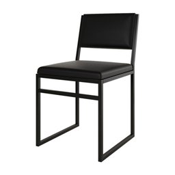 Kit 4 Cadeiras de Jantar Industrial Isa Assento Corino Preto - 3