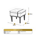 Ver imagem 3 de Puff Banqueta Madeira Maciça Londres Luxo