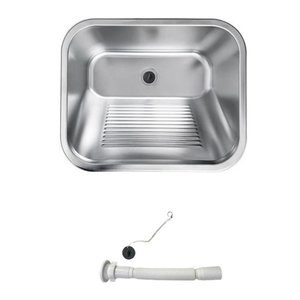 Tanque Lavanderia Aço Inox 201 Belcca 50x45cm com Válvula e Sifão - Tl201-01