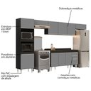 Ver imagem 3 de Armário de Cozinha Modulada 5 Peças CP14 Balcão com Tampo Preto/Cinza - Lumil Lumil Móveis