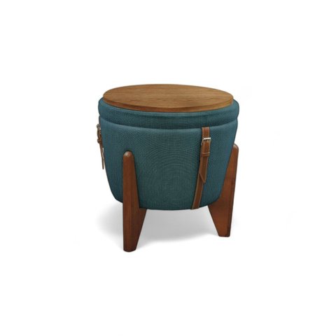 Puff Banqueta Fênix Baú Mesa Design Moderno Azul