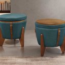 Ver imagem 2 de Puff Banqueta Fênix Baú Mesa Design Moderno Azul