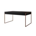 Ver imagem 6 de Mesa Jantar Industrial Retangular Filadélfia Preta 137x90cm Base Cobre com 4 Cadeiras Brancas