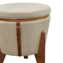 Ver imagem 5 de Puff Banqueta Fênix Baú Mesa Design Moderno Bege Claro