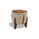 Ver imagem 1 de Puff Banqueta Fênix Baú Mesa Design Moderno Bege Claro
