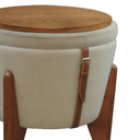 Ver imagem 4 de Puff Banqueta Fênix Baú Mesa Design Moderno Bege Claro