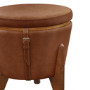 Ver imagem 5 de Puff Banqueta Fênix Baú Mesa Design Moderno Marrom Caramelo