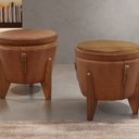 Ver imagem 2 de Puff Banqueta Fênix Baú Mesa Design Moderno Marrom Caramelo