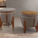 Ver imagem 2 de Puff Banqueta Fênix Baú Mesa Design Moderno Marrom Cappuccino