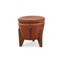 Ver imagem 6 de Puff Banqueta Fênix Baú Mesa Design Moderno Laranja Terracota
