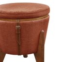 Ver imagem 5 de Puff Banqueta Fênix Baú Mesa Design Moderno Laranja Terracota
