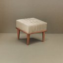 Ver imagem 1 de Puff Banqueta Madeira Maciça Maya Luxo Bege