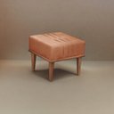 Ver imagem 1 de Puff Banqueta Madeira Maciça Maya Luxo Laranja Terracota