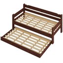 Ver imagem 4 de Cama Solteiro com Auxiliar Bicama de Madeira Maciça Castanho