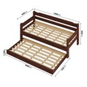 Ver imagem 3 de Cama Solteiro com Auxiliar Bicama de Madeira Maciça Castanho