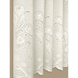 Cortina Renda Cozinha Tulipa Bege 2,00larg X 1,30alt - 5
