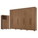 Ver imagem 1 de Guarda Roupa Casal 8 Portas 4 Gavetas Master New com Pés e Cômoda Marabá com Pés Jatobá