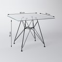Ver imagem 2 de Mesa Eiffel Quadrada 90cm Tampo de Vidro com Base de Ferro Preto